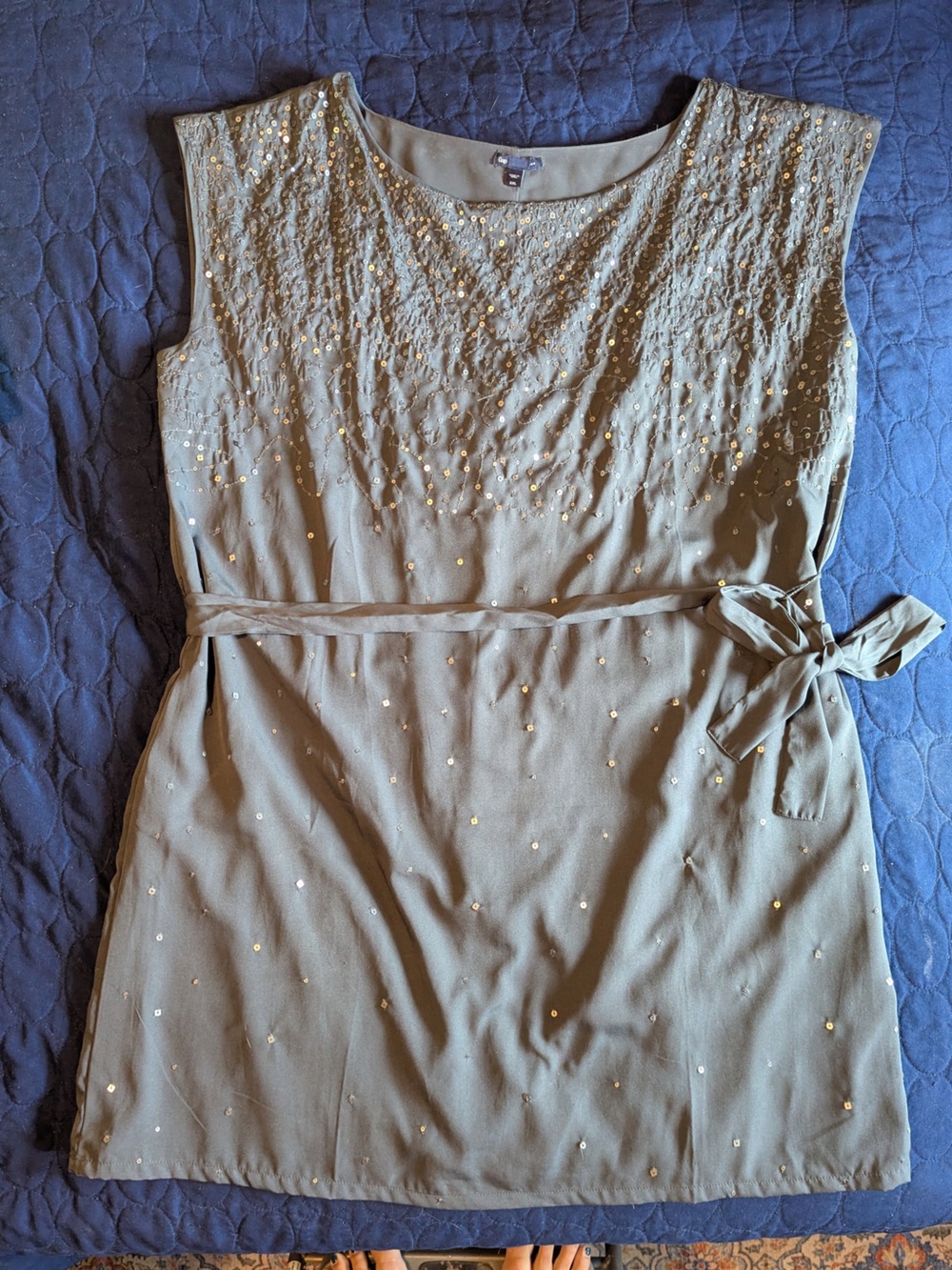 GAP | Grey Silver Mini Dress with Sequin Accents | Size XXL